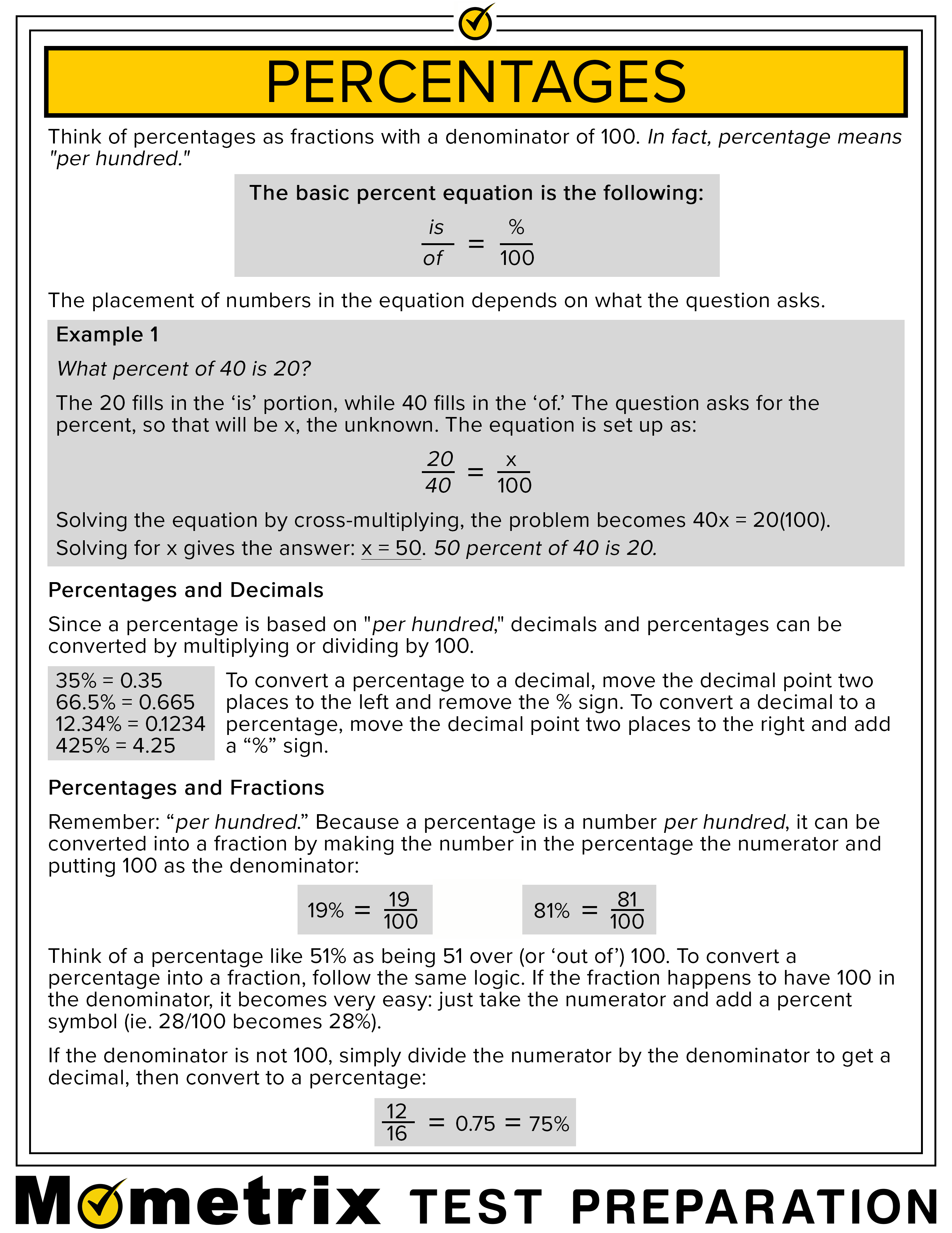 how to find the percentage of an assignment