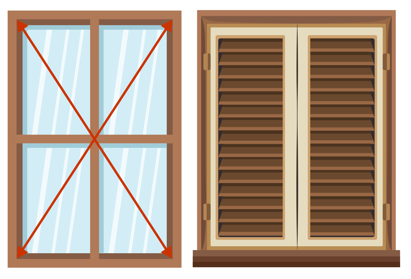 window with diagonals draw