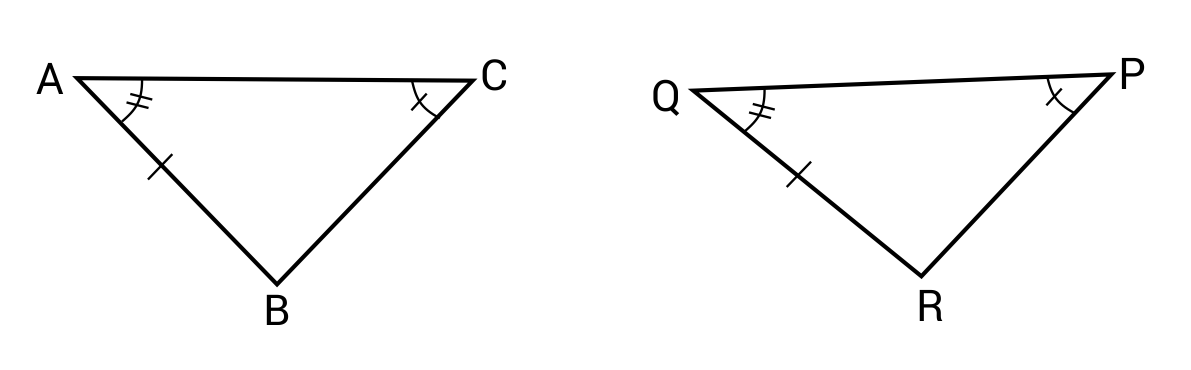 Two triangles displaying AAS