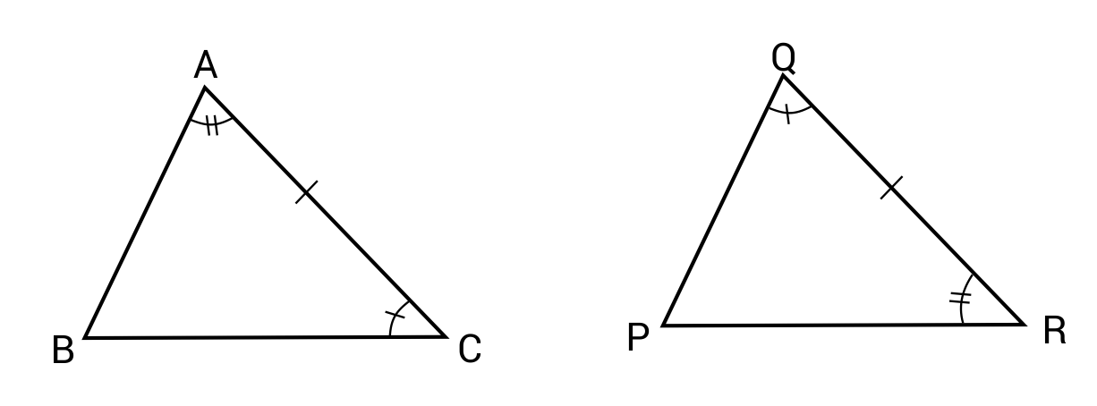 Two triangles displaying ASA