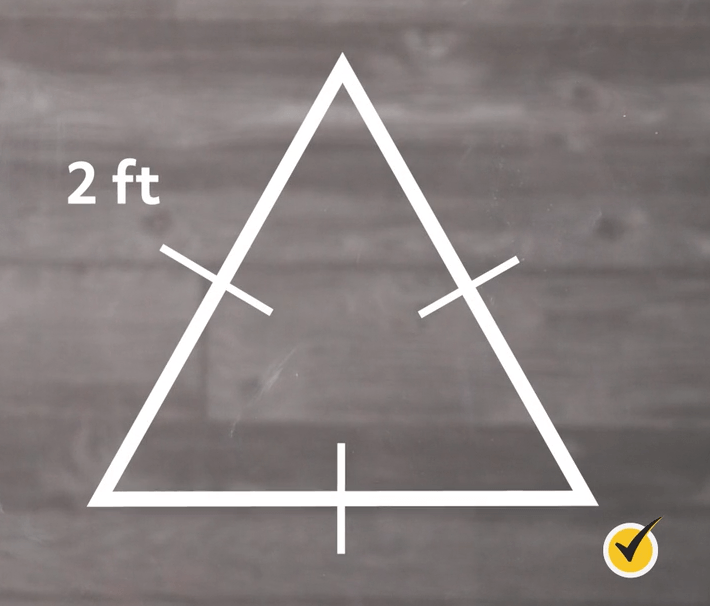 Equilateral triangles with sides of length 2 ft