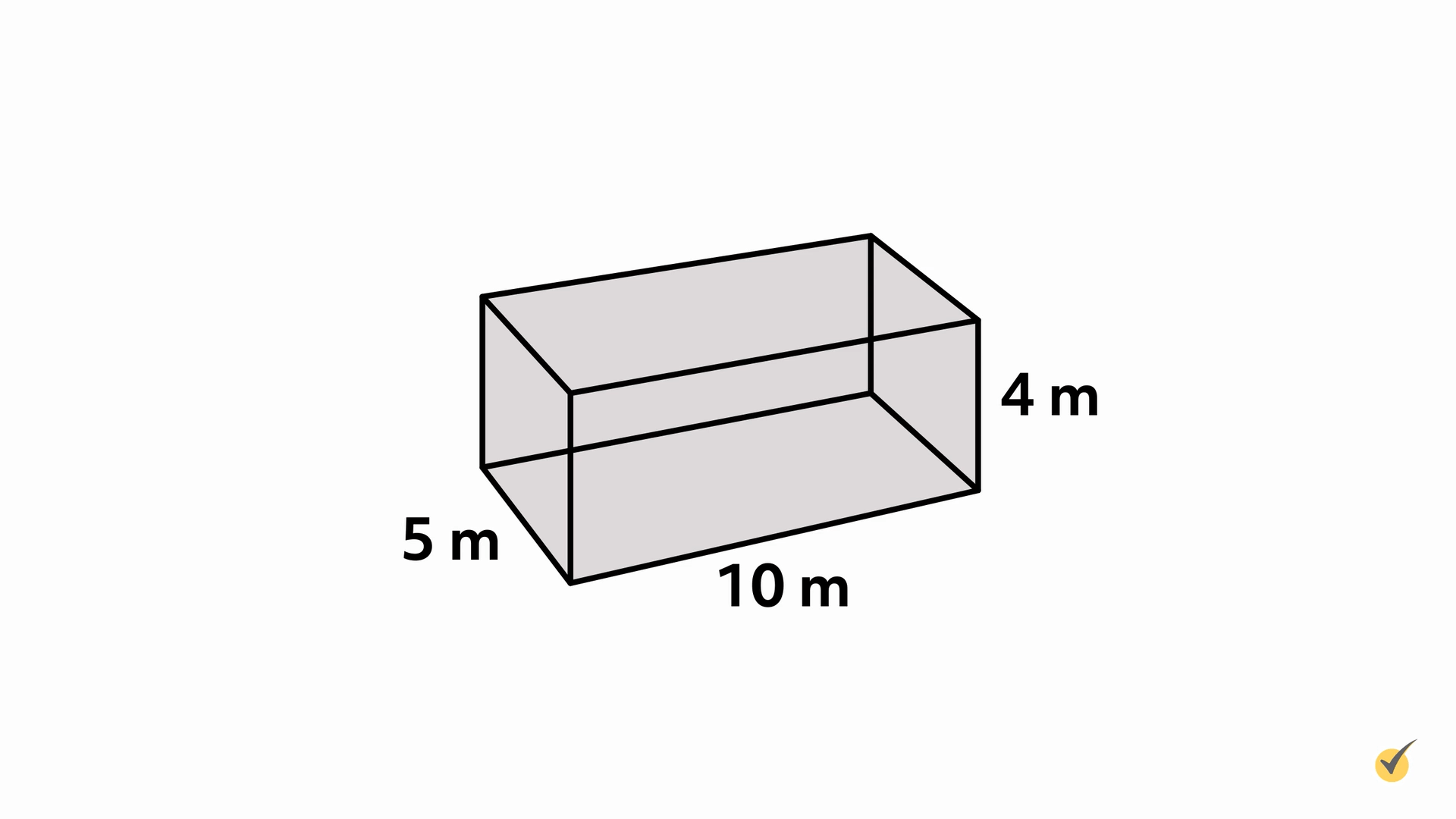image of cubed prism 10m by 5m by 4m.
