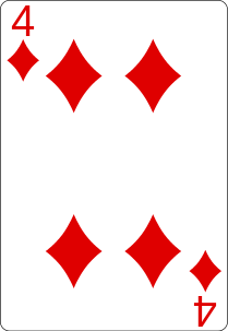 A 4 of Diamonds playing card