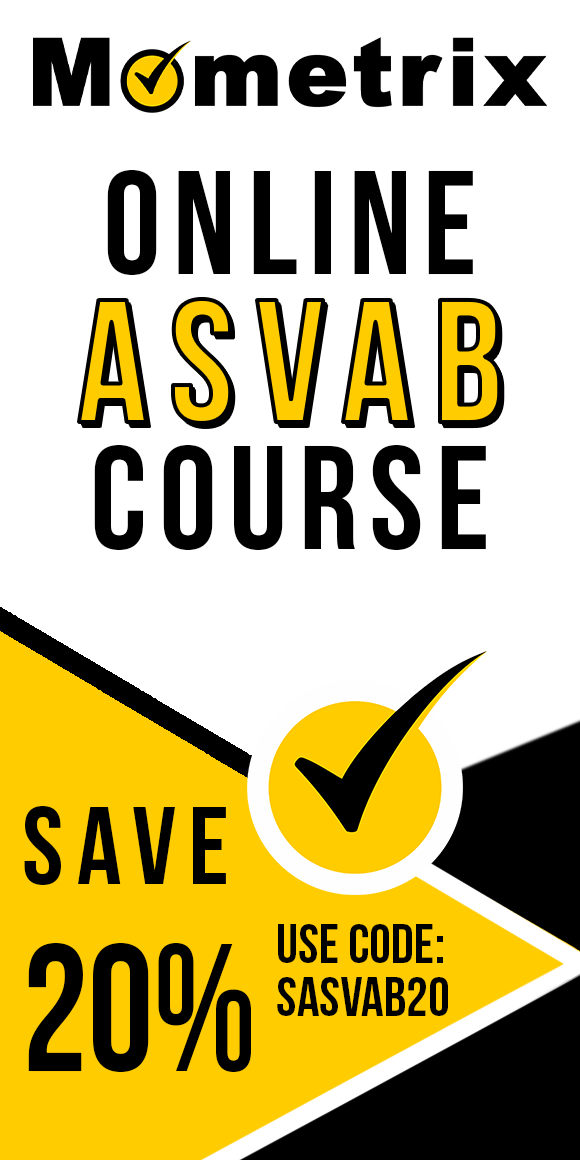 Click here for 20% off of Mometrix ASVAB online course. Use code: SASVAB20