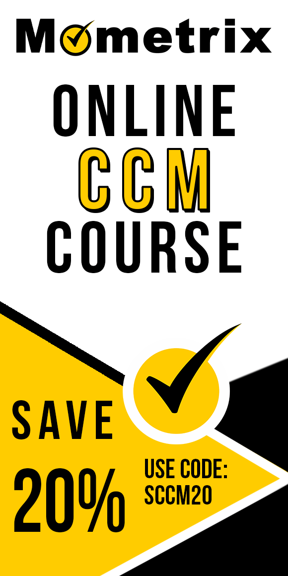 Click here for 20% off of Mometrix CCM online course. Use code: SCCM20
