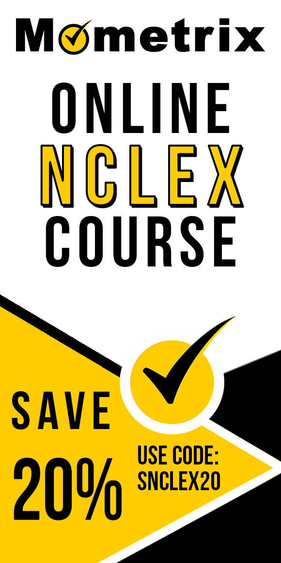 Save 20% on Mometrix NCLEX online course. Use code: SNCLEX20.