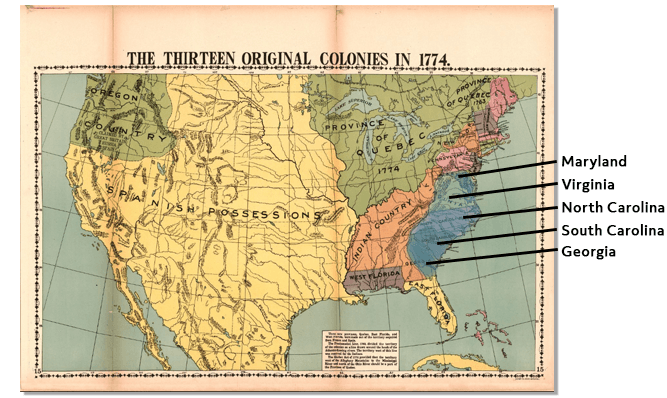 southern colonies political characteristics