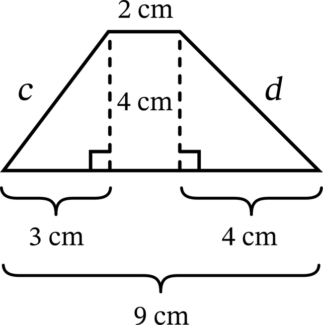 a trapezoid with missing side lengths
