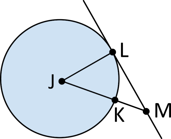a circle with an angle inside