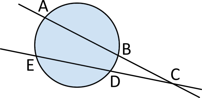 a circle with intercepted arcs
