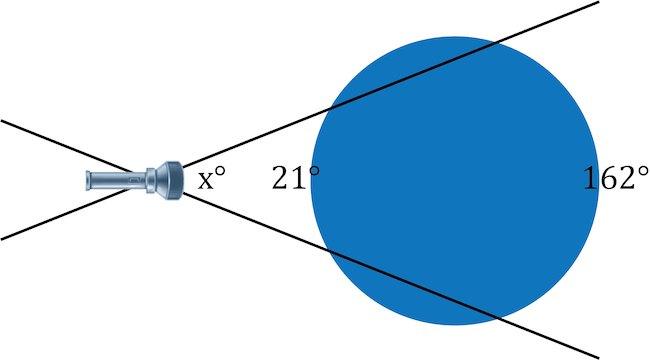 a circle with two intercepted arcs