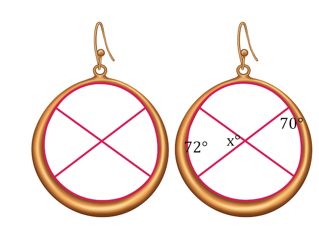 a circle with interior angles