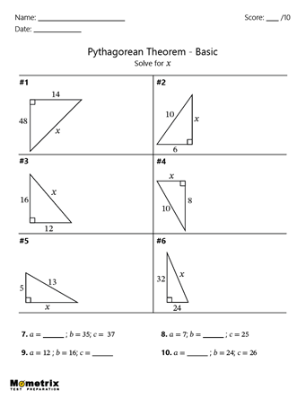 Pythagorean Theorem Worksheet Worksheet Preview