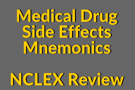 Medical Drug Side Effects Mnemonics-NCLEX Review