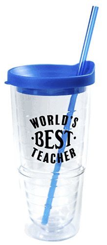 Teacher Appreciation Gifts - World's Best Teacher Cup - Teacher Gifts & Gifts for Teacher Appreciation - Double Wall Solid Clear Acrylic Tumblers