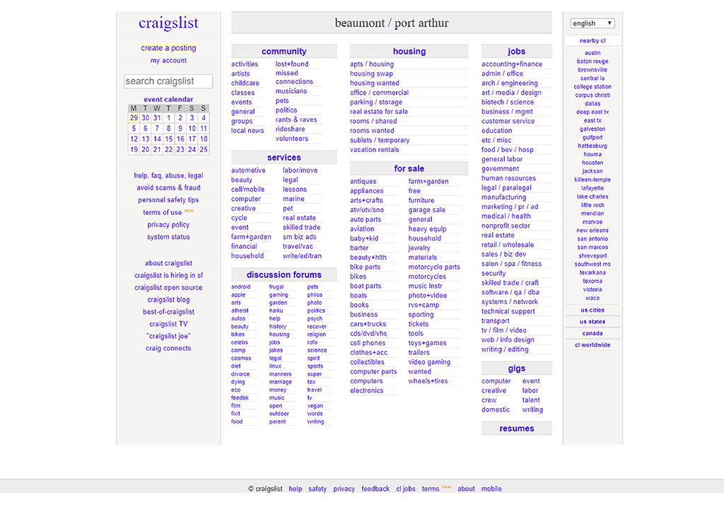 2. Craigslist.org.