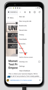 Screenshot of Android Step 2 \"Click Add to Homescreen\".