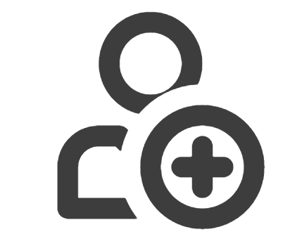 Image of person with a circled plus sign.